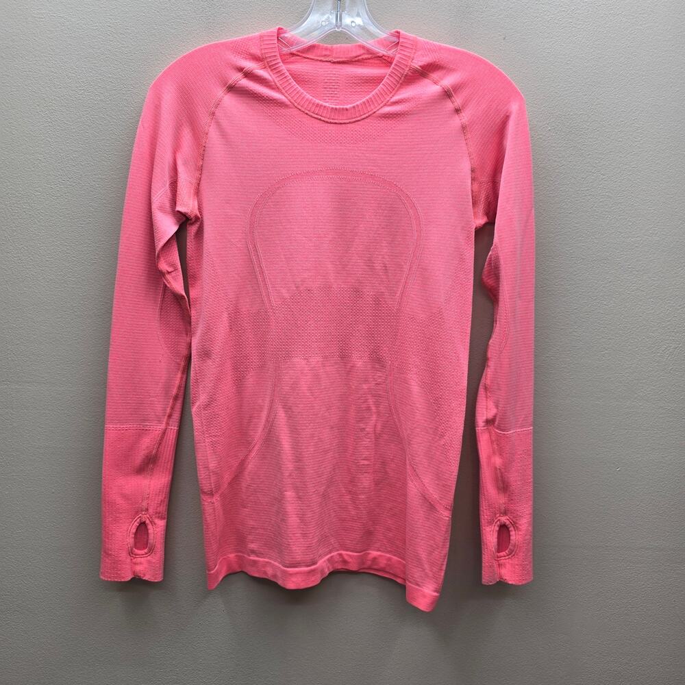 Lululemon Swiftly Tech Long Sleeve Crew Neck Top Running Workout Pink SZ 6